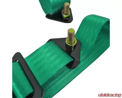 Spec-D Universal Green 4 Point Racing Seat Belt Buckle Safety Harness - RSB-4PTG
