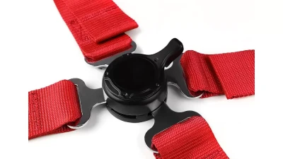 Spec-D Universal Red 4 Point Quick Release Camlock Racing Seat Belt Safety Harness                                     - RSB-4PTRED-RS - Image 2