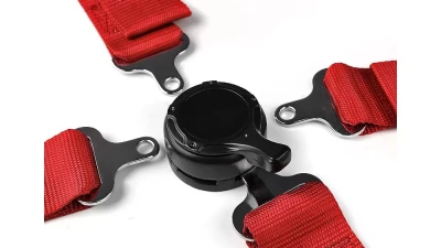 Spec-D Universal Red 4 Point Quick Release Camlock Racing Seat Belt Safety Harness                                     - RSB-4PTRED-RS - Image 3