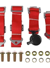 Spec-D Universal Red 4 Point Quick Release Camlock Racing Seat Belt Safety Harness                                     - RSB-4PTRED-RS - Image 9