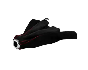 Spec-D Black Suede JDM Manual Shift Boot w/ Red Stitching Honda | Acura 1992-2001