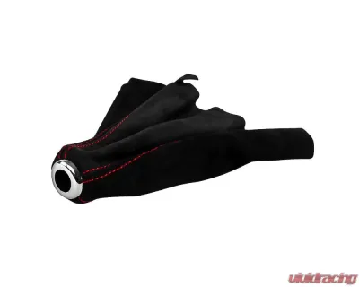 Spec-D Black Suede JDM Manual Shift Boot w/ Red Stitching Honda | Acura 1992-2001 - SKB-BLKSU-RS
