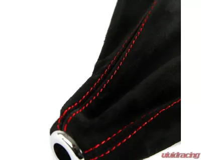 Spec-D Black Suede JDM Manual Shift Boot w/ Red Stitching Honda | Acura 1992-2001 - SKB-BLKSU-RS
