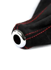 Spec-D Black Suede JDM Manual Shift Boot w/ Red Stitching Honda | Acura 1992-2001                                     - SKB-BLKSU-RS - Image 3