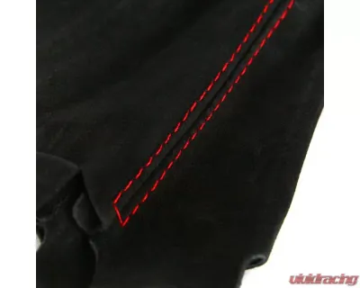Spec-D Black Suede JDM Manual Shift Boot w/ Red Stitching Honda | Acura 1992-2001 - SKB-BLKSU-RS