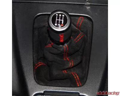 Spec-D Black Suede JDM Manual Shift Boot w/ Red Stitching Honda | Acura 1992-2001 - SKB-BLKSU-RS