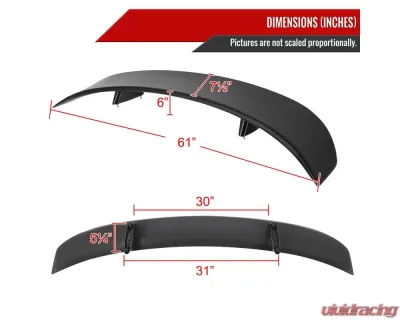 Spec-D Black ABS R/T Daytona OE Style Rear Spoiler Wing Dodge Charger 2006-2010 - SPL-CHG05JM-RS
