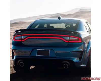 Spec-D Matte Black ABS Hellcat Style Rear Spoiler Dodge Charger 2015-2021 - SPL-CHG15BKHC-RS