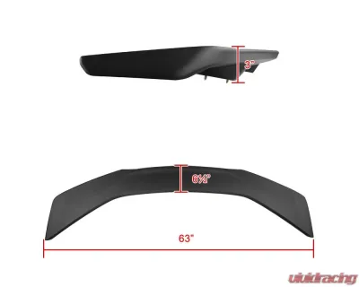 Spec-D Black ABS ZL1 Style Rear Spoiler Wing Chevrolet Camaro 2016-2020 - SPL-CMR16ZL1BB-4C