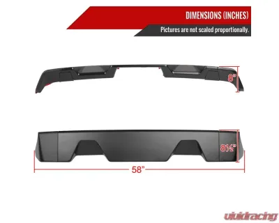 Spec-D Matte Black 3pc Rear Roof Spoiler Wing Kit Ford F-150 2009-2014 - SPL-F15009BK-KH