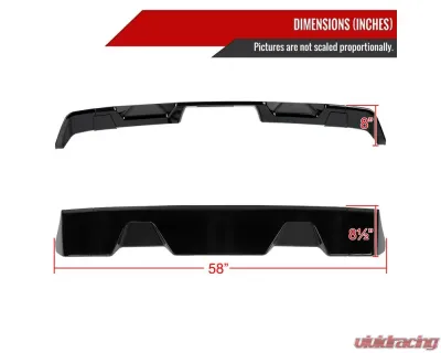 Spec-D Glossy Black 3pc Rear Roof Spoiler Wing Kit Ford F-150 2009-2014 - SPL-F15009GB-KH