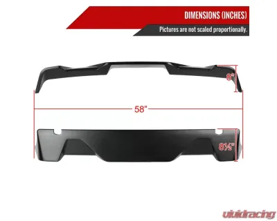 Spec-D Matte Black 1pc Rear Roof Truck Spoiler Wing Ford F-150 2015-2020 - SPL-F15015BK-KH