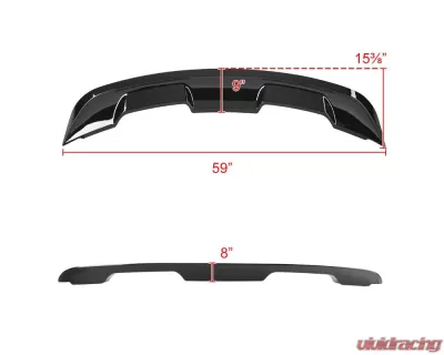 Spec-D Glossy Black ABS GT500 Style Rear Spoiler Ford Mustang 2015-2022 - SPL-MST15GBGT5-BN