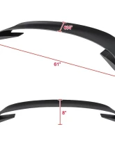 Spec-D Matte Black ABS GT350R Style 3pc Rear Spoiler Wing Ford Mustang 2015-2022                                     - SPL-MST15JMGT3-4C - Image 2