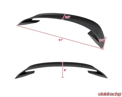 Spec-D Matte Black ABS GT350R Style 3pc Rear Spoiler Wing Ford Mustang 2015-2022 - SPL-MST15JMGT3-4C