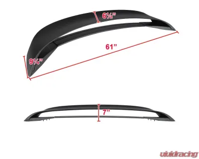 Spec-D Matte Black ABS GT350R Style 4pc Rear Spoiler Wing Ford Mustang 2015-2022 - SPL-MST15JMGT4-4C
