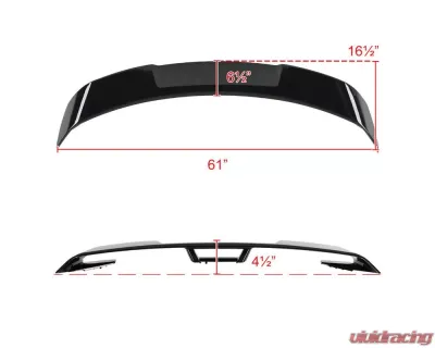 Spec-D Glossy Black GT500 Style Rear Trunk Spoiler Kit Ford Mustang 2015-2022 - SPL-MST18GBGT-BN