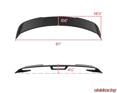 Spec-D Matte Black GT500 Style Rear Trunk Spoiler Kit Ford Mustang 2015-2022 - SPL-MST18JMGT-BN
