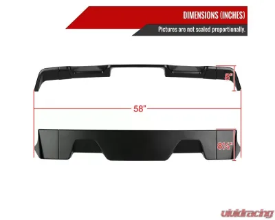 Spec-D Matte Black ABS Rear Roof Truck Spoiler Wing Kit Dodge RAM 1500 2013-2018 - SPL-RAM1315BK-KH
