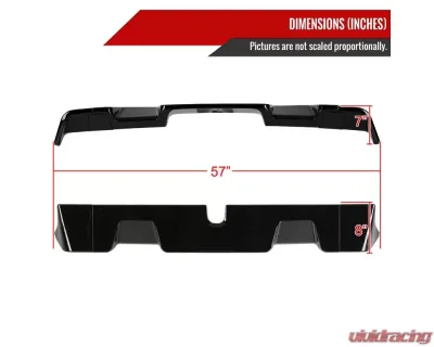 Spec-D Glossy Black ABS Rear Roof Truck Spoiler Wing Kit Dodge RAM 1500 2019-2021 - SPL-RAM1915GB-KH
