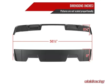 Spec-D Matte Black ABS Rear Roof Truck Spoiler Wing Kit GMC Sierra 2008-2014 - SPL-SIE0825BK-KH
