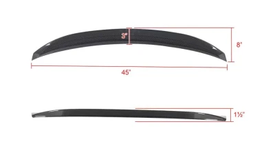 Spec-D VT Style Spoiler Lid (Carbon Fiber w/ Glossy Black Finish) Kia Stinger 2018-2021                                     - SPL-STG18CF-PQ - Image 2