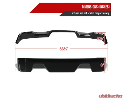 Spec-D Glossy Black ABS Rear Roof Truck Spoiler Wing Kit Toyota Tundra 2007-2013 - SPL-TUN07GB-KH