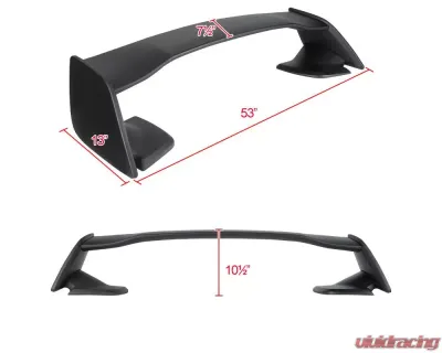 Spec-D Matte Black ABS Factory STI Style Rear Spoiler Wing Subaru WRX | STI 2015-2021 - SPL-WRX15JMSTI-4C