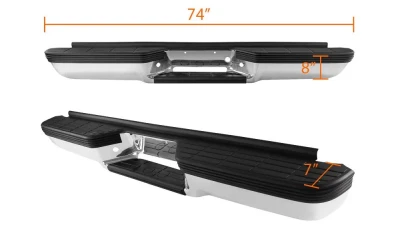 Spec-D Chrome Stainless Steel Replacement Rear Step Bumper Chevrolet C/K | GMC C/K 1988-2000                                     - SRB-C1088AFCR-FS - Image 6