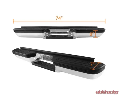 Spec-D Chrome Stainless Steel Factory Style Replacement Rear Step Bumper Chevrolet | GMC C/K Series 1988-2000 - SRB-C1088AFCR-FS
