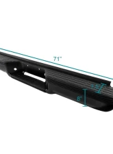 Spec-D Black Stainless Steel Factory Style Replacement Rear Step Bumper Chevrolet | GMC C/K Series 1988-2000                                     - SRB-C1088FSBK-FS - Image 2