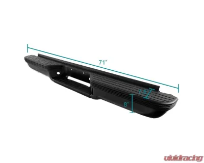Spec-D Black Stainless Steel Factory Style Replacement Rear Step Bumper Chevrolet | GMC C/K Series 1988-2000 - SRB-C1088FSBK-FS