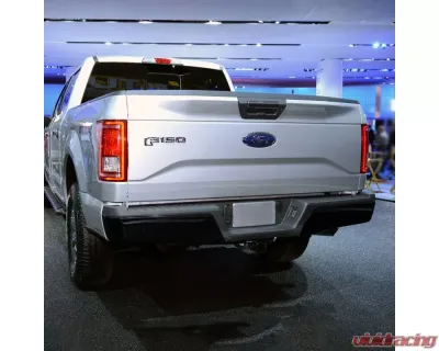 Spec-D Black Stainless Steel Factory Style Replacement Rear Step Bumper w/ License Lamps Ford F-150 2015-2018 - SRB-F15015BK-FS