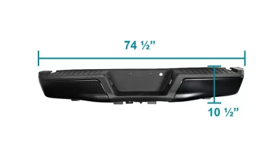 Spec-D Black Stainless Steel Factory Style Replacement Rear Step Bumper w/ License Lamps Ford F-150 2015-2018                                     - SRB-F15015BK-FS - Image 5