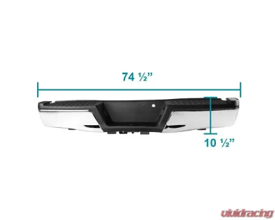 Spec-D Chrome Stainless Steel Factory Style Replacement Rear Step Bumper w/ License Lamps Ford F-150 2015-2018 - SRB-F15015CR-FS