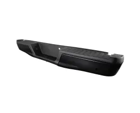 Spec-D Black Stainless Steel Factory Style Replacement Rear Step Bumper w/ License Lamps & Sensor Holes Ford F-150 2015-2018