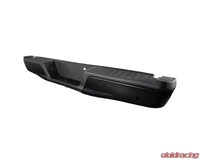 Spec-D Black Stainless Steel Factory Style Replacement Rear Step Bumper w/ License Lamps & Sensor Holes Ford F-150 2015-2018 - SRB-F15015PBK-FS
