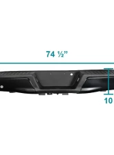 Spec-D Black Stainless Steel Factory Style Replacement Rear Step Bumper w/ License Lamps & Sensor Holes Ford F-150 2015-2018                                     - SRB-F15015PBK-FS - Image 5