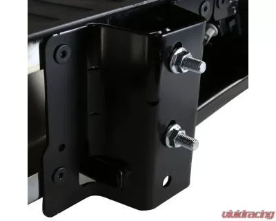 Spec-D Black Stainless Steel Factory Style Replacement Rear Step Bumper w/ License Lamps & Sensor Holes Ford F-150 2015-2018 - SRB-F15015PBK-FS