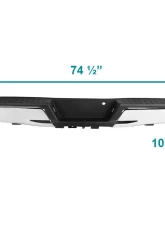 Spec-D Chrome Stainless Steel Factory Style Replacement Rear Step Bumper w/ License Lamps & Sensor Holes Ford F-150 2015-2018                                     - SRB-F15015PCR-FS - Image 5