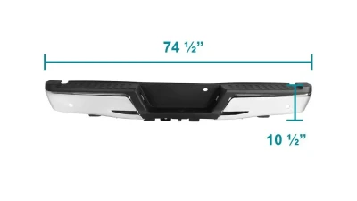 Spec-D Chrome Stainless Steel Factory Style Replacement Rear Step Bumper w/ License Lamps & Sensor Holes Ford F-150 2015-2018                                     - SRB-F15015PCR-FS - Image 5