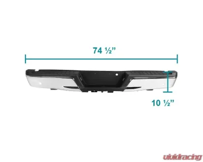 Spec-D Chrome Stainless Steel Factory Style Replacement Rear Step Bumper w/ License Lamps & Sensor Holes Ford F-150 2015-2018 - SRB-F15015PCR-FS