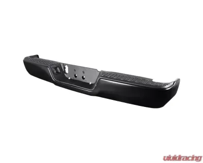 Spec-D Black Stainless Steel Factory Style Replacement Rear Step Bumper w/ License Lamps Dodge RAM 2009-2018 - SRB-RAM09SBK-FS