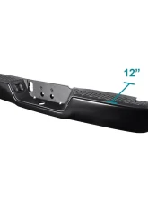 Spec-D Black Stainless Steel Factory Style Replacement Rear Step Bumper w/ License Lamps Dodge RAM 2009-2018                                     - SRB-RAM09SBK-FS - Image 2
