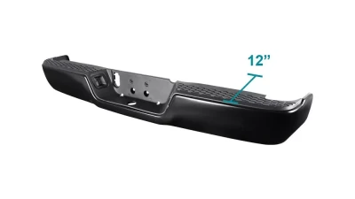 Spec-D Black Stainless Steel Replacement Factory Style Rear Step Bumper w/ License Lamps Dodge Ram 2009-2018                                     - SRB-RAM09SBK-FS - Image 2