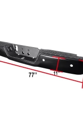 Spec-D Black Stainless Steel Factory Style Replacement Rear Step Bumper w/ License Lamps & Sensor Holes Dodge RAM 2009-2018                                     - SRB-RAM09SDBK-FS - Image 2