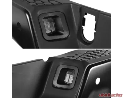 Spec-D Black Stainless Steel Factory Style Replacement Rear Step Bumper w/ License Lamps & Sensor Holes Dodge RAM 2009-2018 - SRB-RAM09SDBK-FS