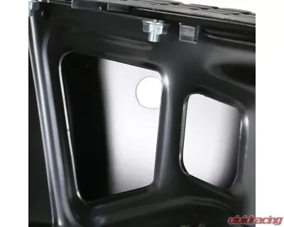 Spec-D Black Stainless Steel Factory Style Replacement Rear Step Bumper w/ License Lamps & Sensor Holes Dodge RAM 2009-2018 - SRB-RAM09SDBK-FS