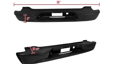 Spec-D Black Stainless Steel Factory Style Replacement Rear Step Bumper Chevrolet | GMC 2000-2006                                     - SRB-SUB00BK-FS - Image 8