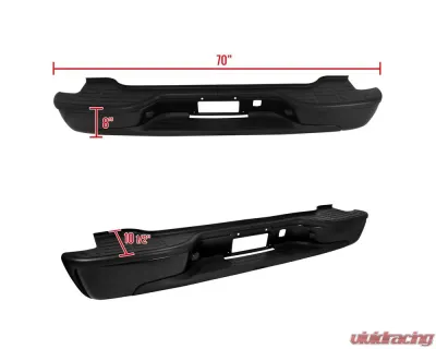 Spec-D Black Stainless Steel Factory Style Replacement Rear Step Bumper Chevrolet | GMC 2000-2006 - SRB-SUB00BK-FS